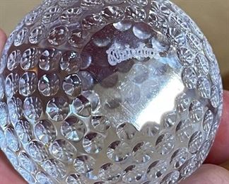 2pc Waterford Crystal Golf Club Driver Head & Ball Golf Club: 3x3x5in HxWxD