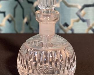"Waterford Crystal Round Perfume Bottle and Stopper Giftware Decanter" 5in H