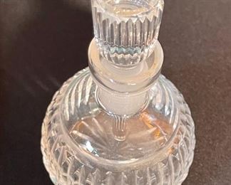 "Waterford Crystal Round Perfume Bottle and Stopper Giftware Decanter" 5in H