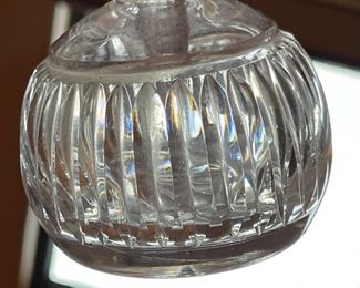 "Waterford Crystal Round Perfume Bottle and Stopper Giftware Decanter" 5in H