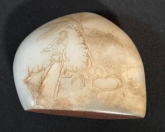 Chinese Etched Soapstone Stamp Seal in box #1 Box: 2x4.5x4in HxWxD