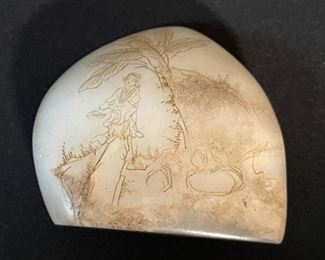 Chinese Etched Soapstone Stamp Seal in box #1 Box: 2x4.5x4in HxWxD