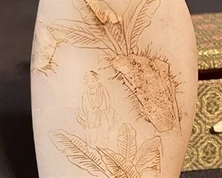 Chinese Etched Soapstone Stamp Seal in box #2 Box: 2x5.25x3in HxWxD