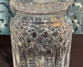 Waterford Crystal Lismore Biscuit Barrel Jar with Lid 7.5in H x 5in Diameter