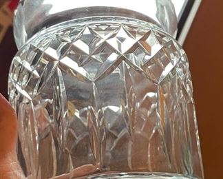 Waterford Crystal Lismore Biscuit Barrel Jar with Lid 7.5in H x 5in Diameter