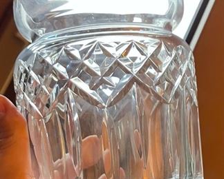 Waterford Crystal Lismore Biscuit Barrel Jar with Lid 7.5in H x 5in Diameter