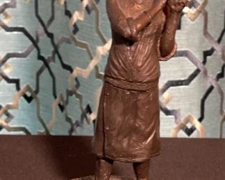 Michael Garman Birdie Bronze Tone Resin Sculpture Statue Golfer Girl 8.5in H