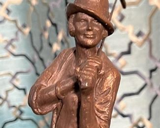 Michael Garman Birdie Bronze Tone Resin Sculpture Statue Golfer Girl 8.5in H