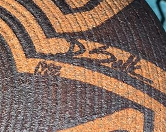 David Salk Pottery Plate Basket Design Clay Bowl 10in Diameter