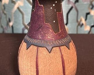 3pc Joanie Govedare Pottery Mini Pots/Vases Largest: 4.25in H x 2.25in Diameter