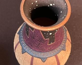 3pc Joanie Govedare Pottery Mini Pots/Vases Largest: 4.25in H x 2.25in Diameter