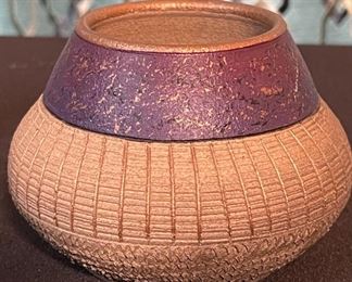 3pc Joanie Govedare Pottery Mini Pots/Vases Largest: 4.25in H x 2.25in Diameter