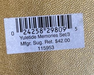 3pc Waterford Yuletide Memories Christmas Ornaments Set in Box 115953