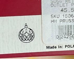 Waterford Prussian Blue Lismore Ball Christmas Ornament