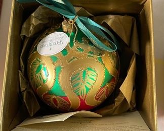 Waterford Peacock Grande Ball Christmas Ornament