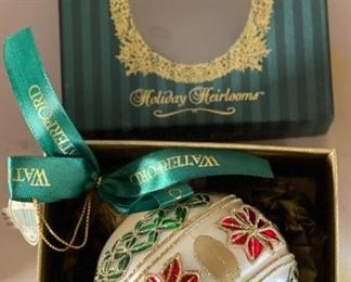 Waterford Poinsettia Ball Christmas Ornament