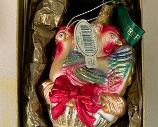 Waterford Three French Hens Christmas Ornament 12 days of Christmas