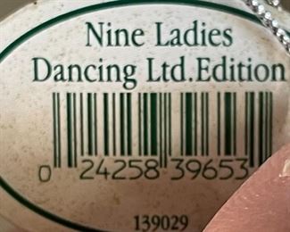 Waterford Nine Ladies Dancing Christmas Ornament 12 days of Christmas