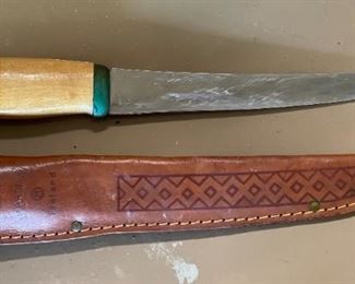 Vintage J Marttiini Fillet Knife 14.5 in long in sheath