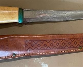 Vintage J Marttiini Fillet Knife 14.5 in long in sheath