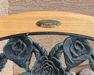 Regalia Cast Iron & Wood Patio Bench 34 x 50 x 25in HxWxD