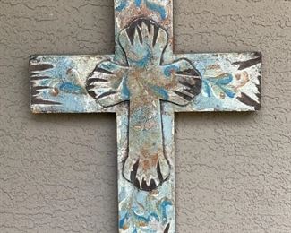 Rustic Weathered Cross 20 x 16 x 2 in HxWxD