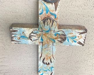 Rustic Weathered Cross 20 x 16 x 2 in HxWxD