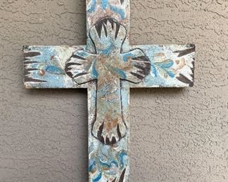 Rustic Weathered Cross 20 x 16 x 2 in HxWxD
