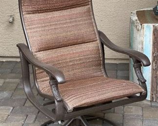 2pc Tropitone Swivel Base Patio Chairs Aluminum 42 x 24 x 26in HxWxD