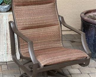 2pc Tropitone Swivel Base Patio Chairs Aluminum 42 x 24 x 26in HxWxD