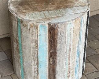 Rustic Weathered Wood Patio Plant Stand 24 x 25 in
