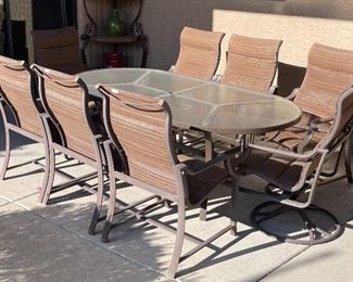 9pc Tropitone Outdoor Patio Table & Chairs