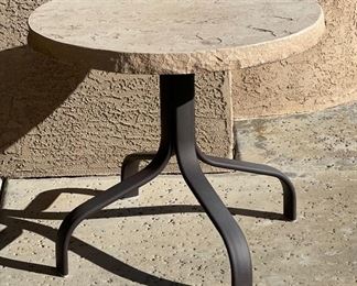 Faux Stone Top Patio Table #1 20in H x 24in diameter