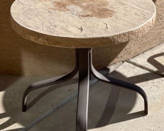 Faux Stone Top Patio Table #2 20in H x 24in diameter