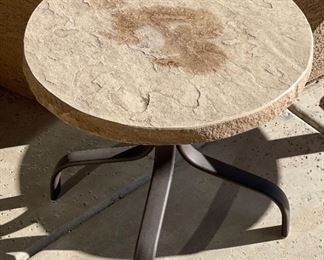 Faux Stone Top Patio Table #2 20in H x 24in diameter