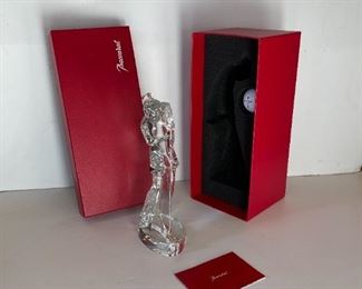 Baccarat Crystal Lady Golfer Figurine in Box Female Women Golf 2516698 9.5 Inches tall