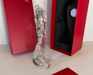 Baccarat Crystal Lady Golfer Figurine in Box Female Women Golf 2516698 9.5 Inches tall