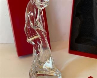 Baccarat Crystal Lady Golfer Figurine in Box Female Women Golf 2516698 9.5 Inches tall