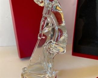 Baccarat Crystal Lady Golfer Figurine in Box Female Women Golf 2516698 9.5 Inches tall