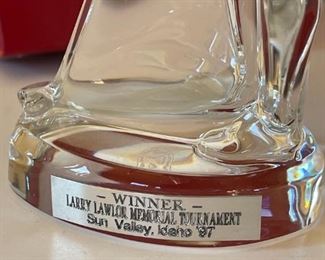 Baccarat Crystal Lady Golfer Figurine in Box Female Women Golf 2516698 9.5 Inches tall