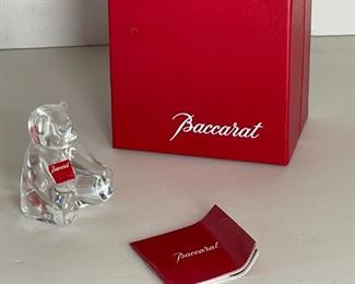 Baccarat Crystal Bear Figurine w/ Original Box Spinning Bear's Club Clear 2100416 2.5in tall