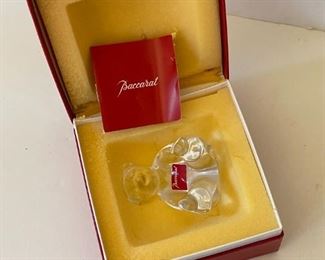 Baccarat Crystal Bear Figurine w/ Original Box Spinning Bear's Club Clear 2100416 2.5in tall