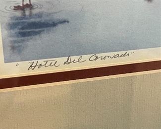 Signed Litho Hotel Del Coronado Litho John Yato Framed Lithograph Print Frame 26.25x24.25