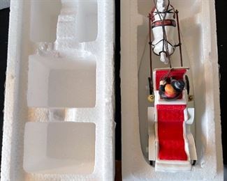 4 pc Dept. 56 Christmas in the City Series figurines. Visiting the nativity, to protect and to serve, handsome cab, picking out the Christmas tree