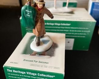 6pc Dept. 56 Christmas in the City Series. City taxi, 1919 Ford model T, city police car, radio city Rockettes, dressed for success, rest ye Merry gentlemen