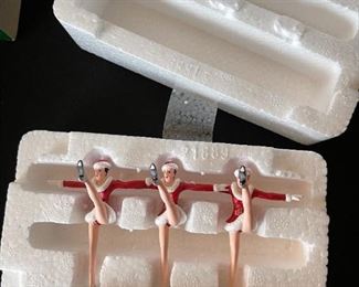 6pc Dept. 56 Christmas in the City Series. City taxi, 1919 Ford model T, city police car, radio city Rockettes, dressed for success, rest ye Merry gentlemen