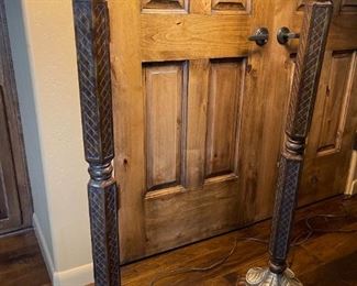 2pc Ornate Floor Lamps pair 62in H x 12in Diameter Base