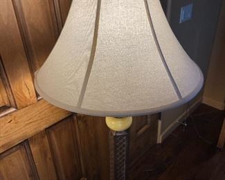 2pc Ornate Floor Lamps pair 62in H x 12in Diameter Base