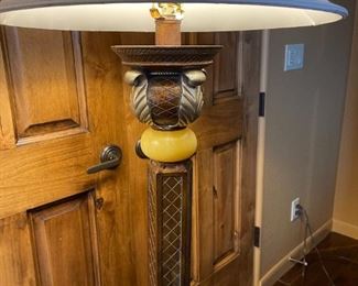 2pc Ornate Floor Lamps pair 62in H x 12in Diameter Base