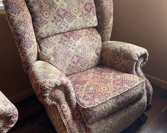 #1 La-Z-Boy Buchanan High Leg Recliner Wingback Clawfoot Reclining Chair 45 x 39 x 37in<BR>Seat Height: 21 in HxWxD